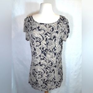 💜 Top Short Sleeve CKW Crew Knitwear Women Top Stretch Henna Relaxed Fit Tops-L